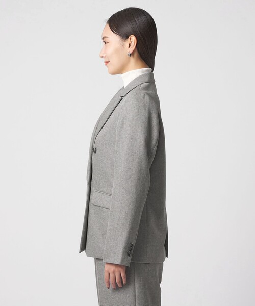 ユナイテッド　アローズ　ツイード　ジャケット　グレー ツイードライク ダブルジャケット ‐ウォッシャブル・セットアップ対応