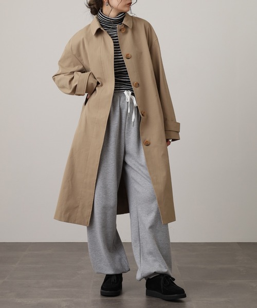 OMNES（オムネス）の「OMNES Supremo ステンカラーコート（ステンカラーコート・レディース・ネイビー/ベージュ・FREE）」の3枚目の写真