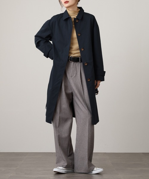 OMNES（オムネス）の「OMNES Supremo ステンカラーコート（ステンカラーコート・レディース・ネイビー/ベージュ・FREE）」の7枚目の写真