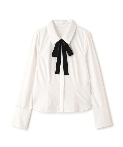 JILL by JILL STUART（ジルバイジルスチュアート）の「◇リボンタイ付シャツ（シャツ/ブラウス・レディース・ブルー/ホワイト・FREE）」の3枚目の写真