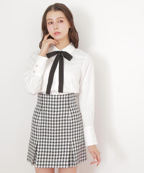 JILL by JILL STUART（ジルバイジルスチュアート）の「◇リボンタイ付シャツ（シャツ/ブラウス・レディース・ブルー/ホワイト・FREE）」の10枚目の写真