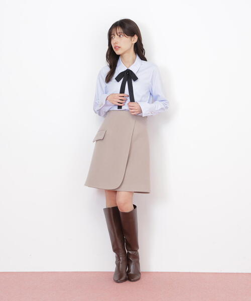 JILL by JILL STUART（ジルバイジルスチュアート）の「◇リボンタイ付シャツ（シャツ/ブラウス・レディース・ブルー/ホワイト・FREE）」の16枚目の写真