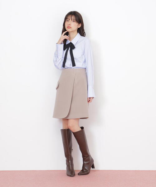 JILL by JILL STUART（ジルバイジルスチュアート）の「◇リボンタイ付シャツ（シャツ/ブラウス・レディース・ブルー/ホワイト・FREE）」の17枚目の写真