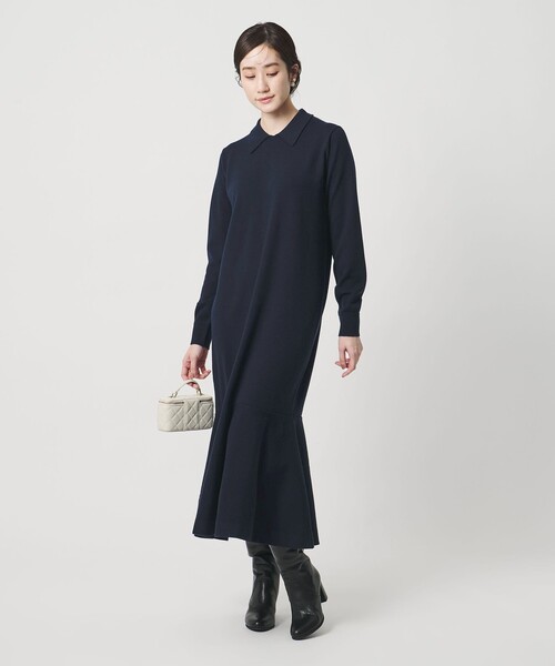 セール】ニット ペプラム ロング ワンピース（ワンピース）｜UNITED