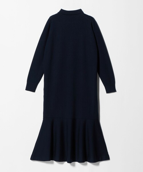 UNITED ARROWS ポロニット ペプラム ロングワンピース ブラック ニット ペプラム ロング ワンピース（ワンピース）｜UNITED ARROWS