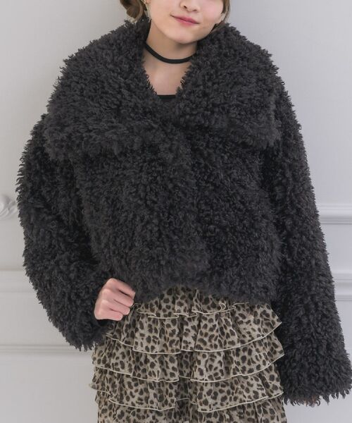 ems excite（エムズエキサイト）の「2way襟付FファーJK（その他アウター・レディース・ナチュラル/ブルー/チャコールグレー・FREE）」の2枚目の写真