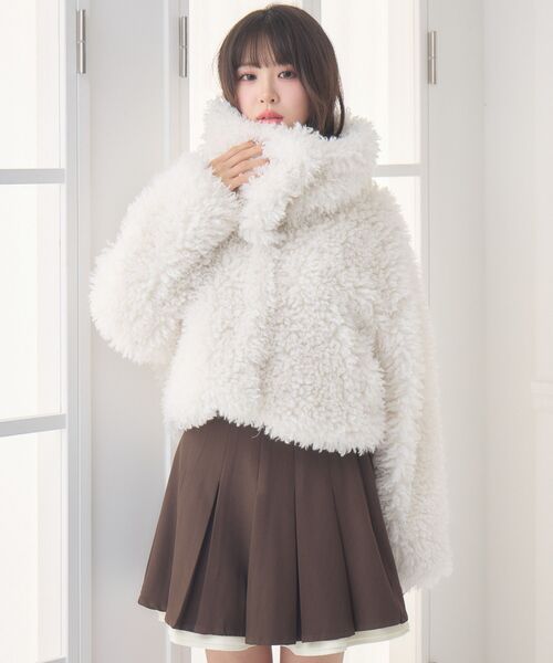 ems excite（エムズエキサイト）の「2way襟付FファーJK（その他アウター・レディース・ナチュラル/ブルー/チャコールグレー・FREE）」の15枚目の写真