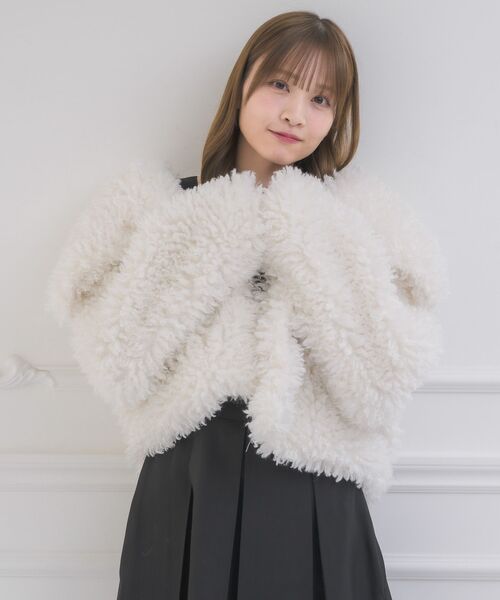 2way襟付FファーJK（その他アウター）｜ems excite（エムズエキサイト