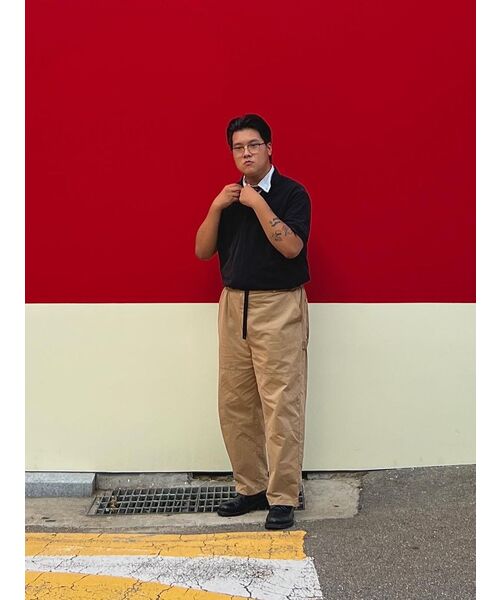 MUSINSA STANDARD（ムシンサスタンダード）の「リラックスフィットピケポロシャツ[ブラック]（ポロシャツ・メンズ・その他・SMALL/MEDIUM/LARGE/X-LARGE）」の10枚目の写真