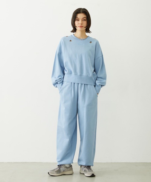 MILKFED.（ミルクフェド）の「HEART CUTWORK TOP（スウェット・レディース・オフホワイト/ライトブルー/チャコール・ONE SIZE）」の15枚目の写真