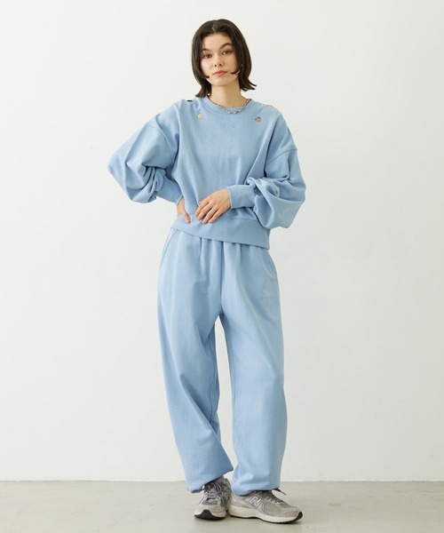 MILKFED.（ミルクフェド）の「HEART CUTWORK TOP（スウェット・レディース・オフホワイト/ライトブルー/チャコール・ONE SIZE）」の17枚目の写真