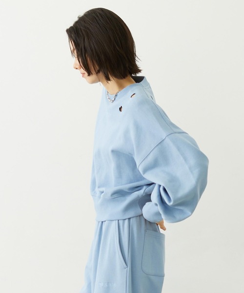 MILKFED.（ミルクフェド）の「HEART CUTWORK TOP（スウェット・レディース・オフホワイト/ライトブルー/チャコール・ONE SIZE）」の12枚目の写真