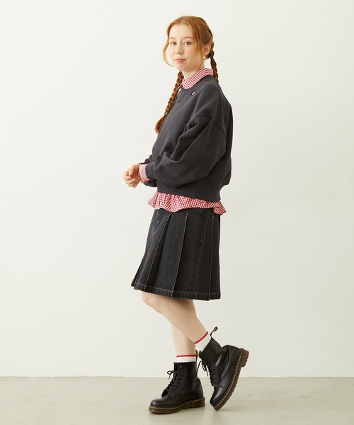 MILKFED.（ミルクフェド）の「HEART CUTWORK TOP（スウェット・レディース・オフホワイト/ライトブルー/チャコール・ONE SIZE）」の21枚目の写真