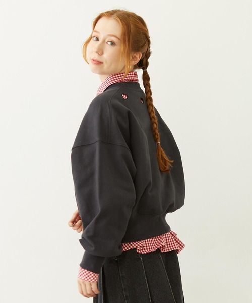 MILKFED.（ミルクフェド）の「HEART CUTWORK TOP（スウェット・レディース・オフホワイト/ライトブルー/チャコール・ONE SIZE）」の19枚目の写真