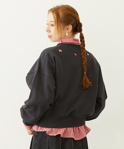 MILKFED.（ミルクフェド）の「HEART CUTWORK TOP（スウェット・レディース・オフホワイト/ライトブルー/チャコール・ONE SIZE）」の20枚目の写真