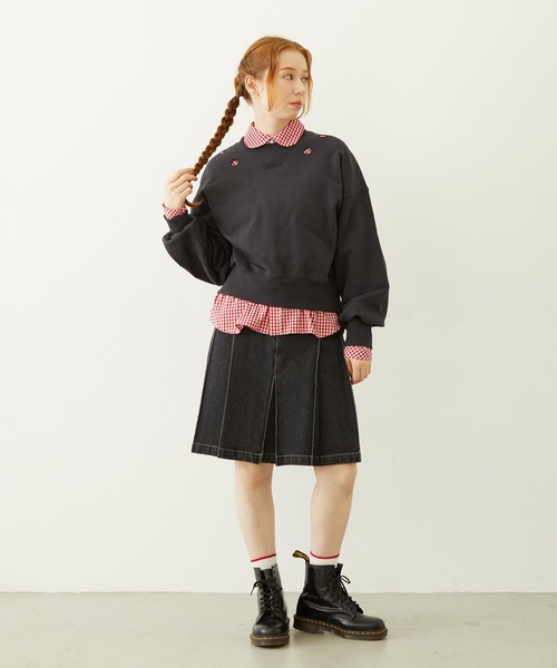 MILKFED.（ミルクフェド）の「HEART CUTWORK TOP（スウェット・レディース・オフホワイト/ライトブルー/チャコール・ONE SIZE）」の22枚目の写真