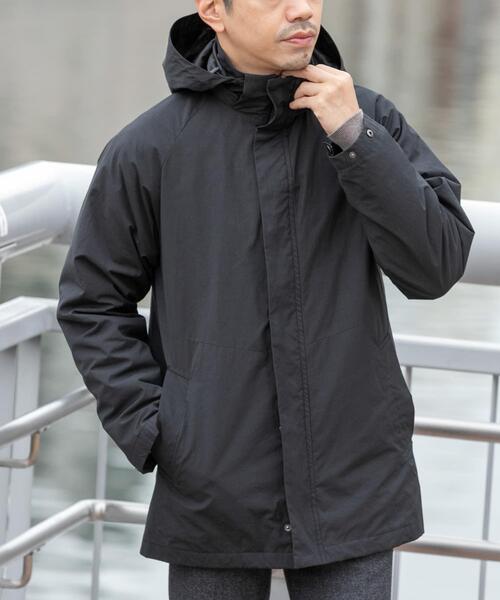 URBAN RESEARCH ROSSO MEN（アーバンリサーチロッソメン）の「3WAYフーデッドコート ライナーセット（ダウンジャケット/コート・メンズ・ブラック/チャコールグレー・LARGE/MEDIUM）」の2枚目の写真