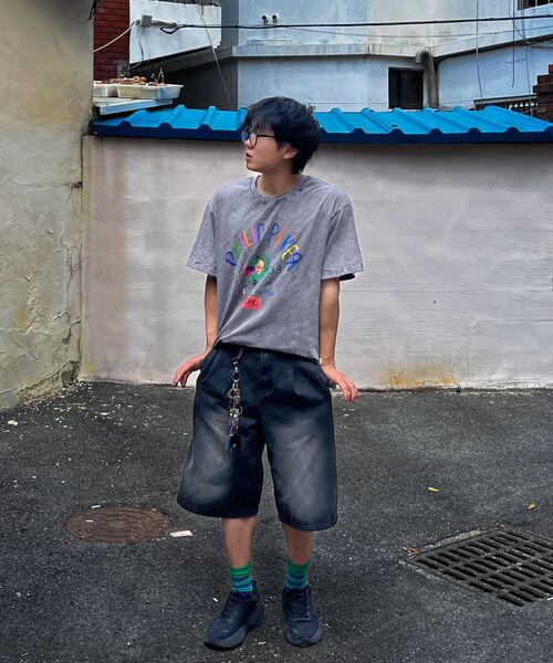 AGOD（エージーオーディー）の「ワンタックワイドスラブウォッシングデニムバミューダショーツ[ダストブラック]（その他パンツ・レディース・その他・MEDIUM/LARGE/X-LARGE/SMALL）」の17枚目の写真