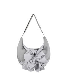 IUGAMAKARAS(CEK}JX)Knotted Shoulder Bag (Nylon-Silver)(bZW[obO)