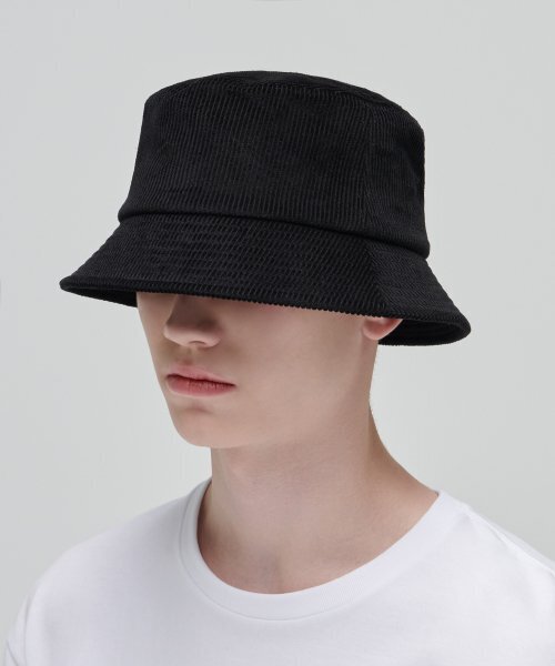 セール】オーバーサイズコーデュロイバケットハット[ブラック]（ハット
