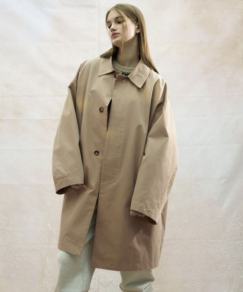 美品 COACH ダブル ロング トレンチコート ベージュ メンズ アウター M