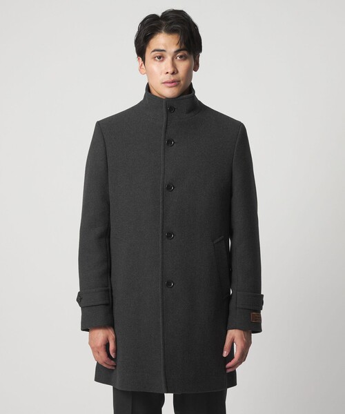 【現行 未使用級 カシミヤ混 XL】ユナイテッドアローズ スタンドカラーコート A DAY IN THE LIFE UNITED ARROWS（アデイインザライフユナイテッド