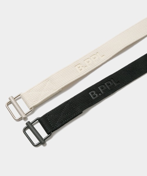 beautiful people(ビューティフルピープル)の「frenchbuckle emboss logo tape belt(ベルト・レディース・オフホワイト/ブラック・FREE)」の4枚目の写真