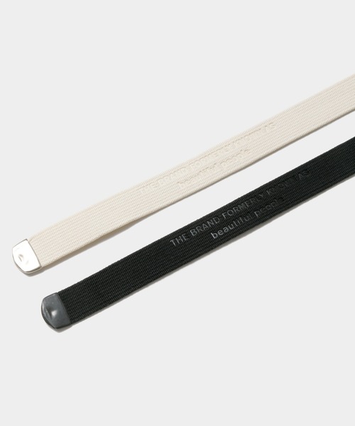 beautiful people(ビューティフルピープル)の「frenchbuckle emboss logo tape belt(ベルト・レディース・オフホワイト/ブラック・FREE)」の5枚目の写真