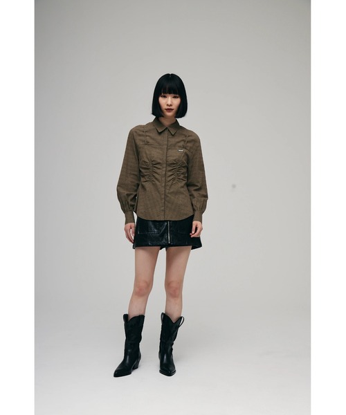 FELICITY（フェリシティ）の「Sheer Check Blouse（シャツ/ブラウス・レディース・ブルー/ベージュ・2）」の5枚目の写真