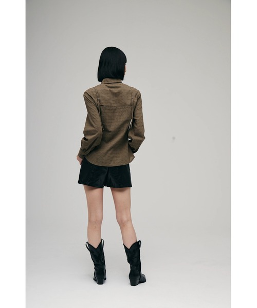 FELICITY（フェリシティ）の「Sheer Check Blouse（シャツ/ブラウス・レディース・ブルー/ベージュ・2）」の7枚目の写真