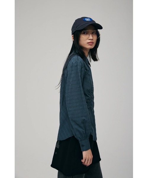 FELICITY（フェリシティ）の「Sheer Check Blouse（シャツ/ブラウス・レディース・ブルー/ベージュ・2）」の11枚目の写真