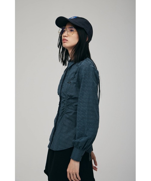 FELICITY（フェリシティ）の「Sheer Check Blouse（シャツ/ブラウス・レディース・ブルー/ベージュ・2）」の12枚目の写真