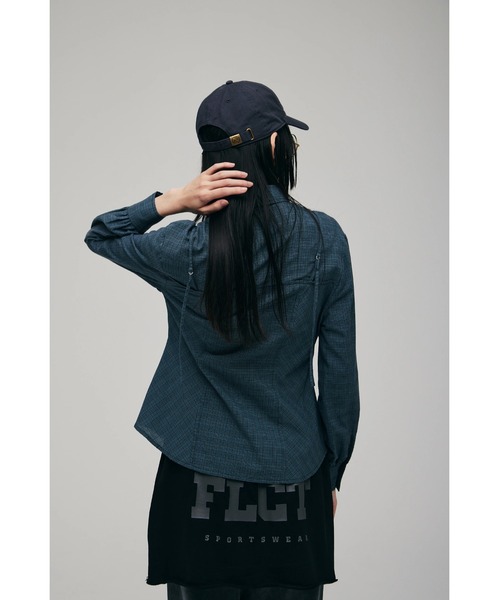 FELICITY（フェリシティ）の「Sheer Check Blouse（シャツ/ブラウス・レディース・ブルー/ベージュ・2）」の13枚目の写真