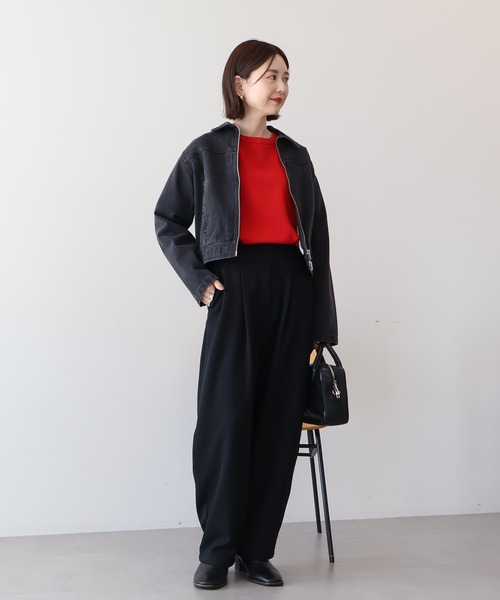 AMERICAN HOLIC（アメリカンホリック）の「ウールライクカーブスラックスパンツ（その他パンツ・レディース・ブラック/ブラウン系その他4・M/L）」の8枚目の写真