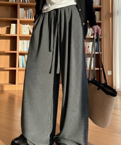 cammie(キャミー)の「ニットワイドパンツ(その他パンツ・レディース・ブラック/ダークグレー・M/L)」の2枚目の写真