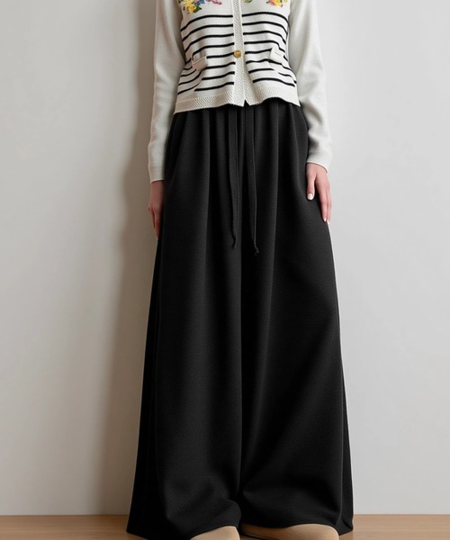 cammie(キャミー)の「ニットワイドパンツ(その他パンツ・レディース・ブラック/ダークグレー・M/L)」の7枚目の写真