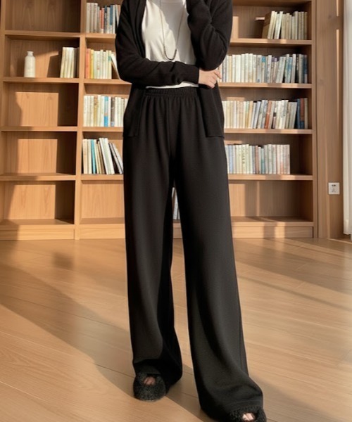 cammie(キャミー)の「ニットワイドパンツ(その他パンツ・レディース・ブラック/ダークグレー・M/L)」の6枚目の写真