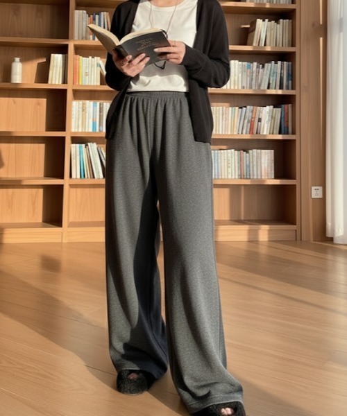 cammie(キャミー)の「ニットワイドパンツ(その他パンツ・レディース・ブラック/ダークグレー・M/L)」の4枚目の写真