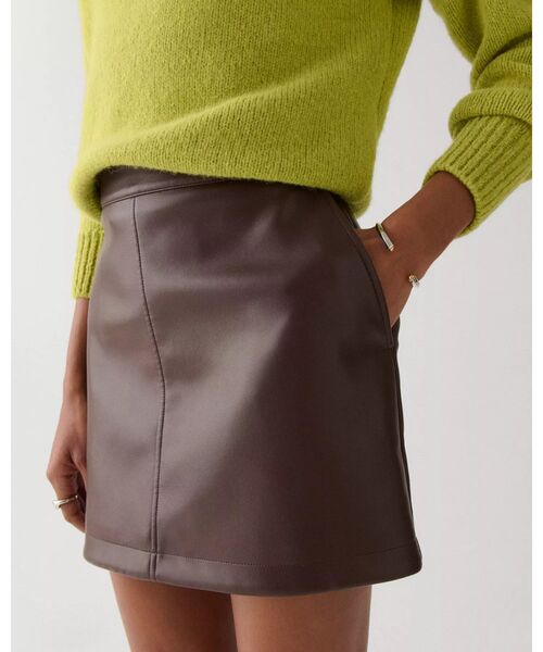 kate spade new york（ケイトスペード ニューヨーク）の「フォー ナッパ ミニ スカート（スカート・レディース・ブラウン・0/2/4）」の2枚目の写真