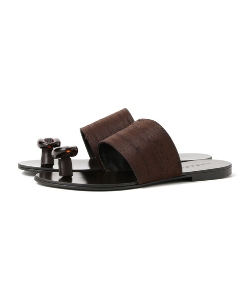 Demi-Luxe BEAMS(デミルクス ビームス)の「【7/24値下げ】LAOCOONTE / VALEN SEDA フラット サンダル(サンダル・レディース・ダークブラウン・35/36/37/38)」の2枚目の写真