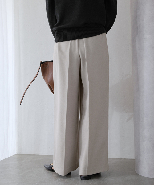 La TOTALITE（ラトータリテ）の「ウーリーカルゼワイドパンツ（スラックス・レディース・ブラック/ブラウン/ライトグレー・38/36）」の15枚目の写真