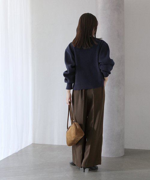 La TOTALITE（ラトータリテ）の「ウーリーカルゼワイドパンツ（スラックス・レディース・ブラック/ブラウン/ライトグレー・38/36）」の19枚目の写真