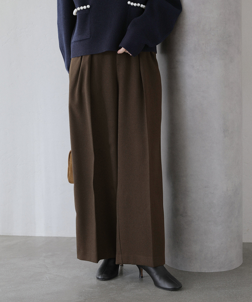 La TOTALITE（ラトータリテ）の「ウーリーカルゼワイドパンツ（スラックス・レディース・ブラック/ブラウン/ライトグレー・38/36）」の20枚目の写真