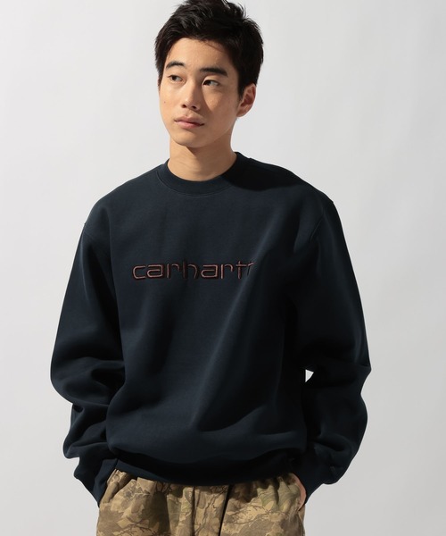 Carhartt WIP（カーハートダブリューアイピー）の「【Carhartt WIP(カーハートダブリューアイピー)】SWEATSHIRT（スウェット・メンズ・ネイビー/ダークブラウン・MEDIUM）」の2枚目の写真