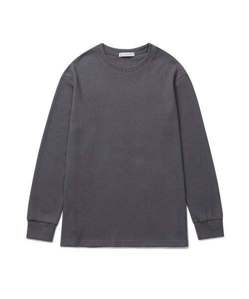 CONNECT KINLOCH(コネクトキンロック)の「ワッフルルーズフィットクルーネック長袖Tシャツ(グレー)(Tシャツ/カットソー・メンズ・その他・MEDIUM/LARGE/X-LARGE)」の1枚目の写真
