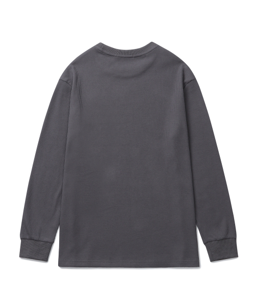 CONNECT KINLOCH(コネクトキンロック)の「ワッフルルーズフィットクルーネック長袖Tシャツ(グレー)(Tシャツ/カットソー・メンズ・その他・MEDIUM/LARGE/X-LARGE)」の2枚目の写真