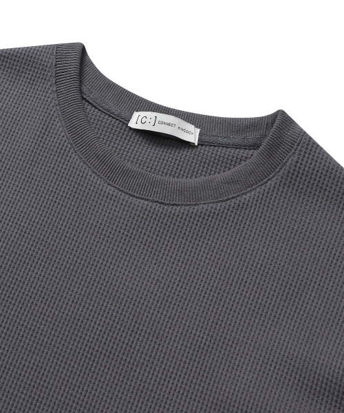 CONNECT KINLOCH(コネクトキンロック)の「ワッフルルーズフィットクルーネック長袖Tシャツ(グレー)(Tシャツ/カットソー・メンズ・その他・MEDIUM/LARGE/X-LARGE)」の3枚目の写真