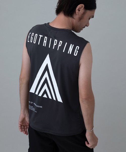 EGO TRIPPING（エゴトリッピング）の「mta595- SLEEVELESS スリーブレストレーニングシャツ(666608)（タンクトップ・メンズ・ブラック/ホワイト/チャコール・46/48/50）」の3枚目の写真