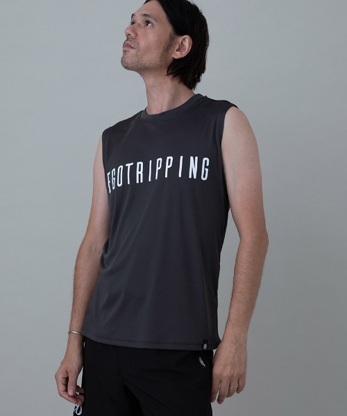 EGO TRIPPING（エゴトリッピング）の「mta595- SLEEVELESS スリーブレストレーニングシャツ(666608)（タンクトップ・メンズ・ブラック/ホワイト/チャコール・46/48/50）」の18枚目の写真