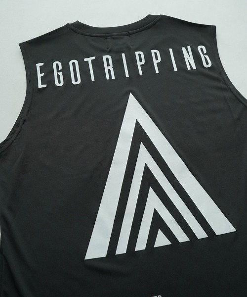 EGO TRIPPING（エゴトリッピング）の「mta595- SLEEVELESS スリーブレストレーニングシャツ(666608)（タンクトップ・メンズ・ブラック/ホワイト/チャコール・46/48/50）」の4枚目の写真